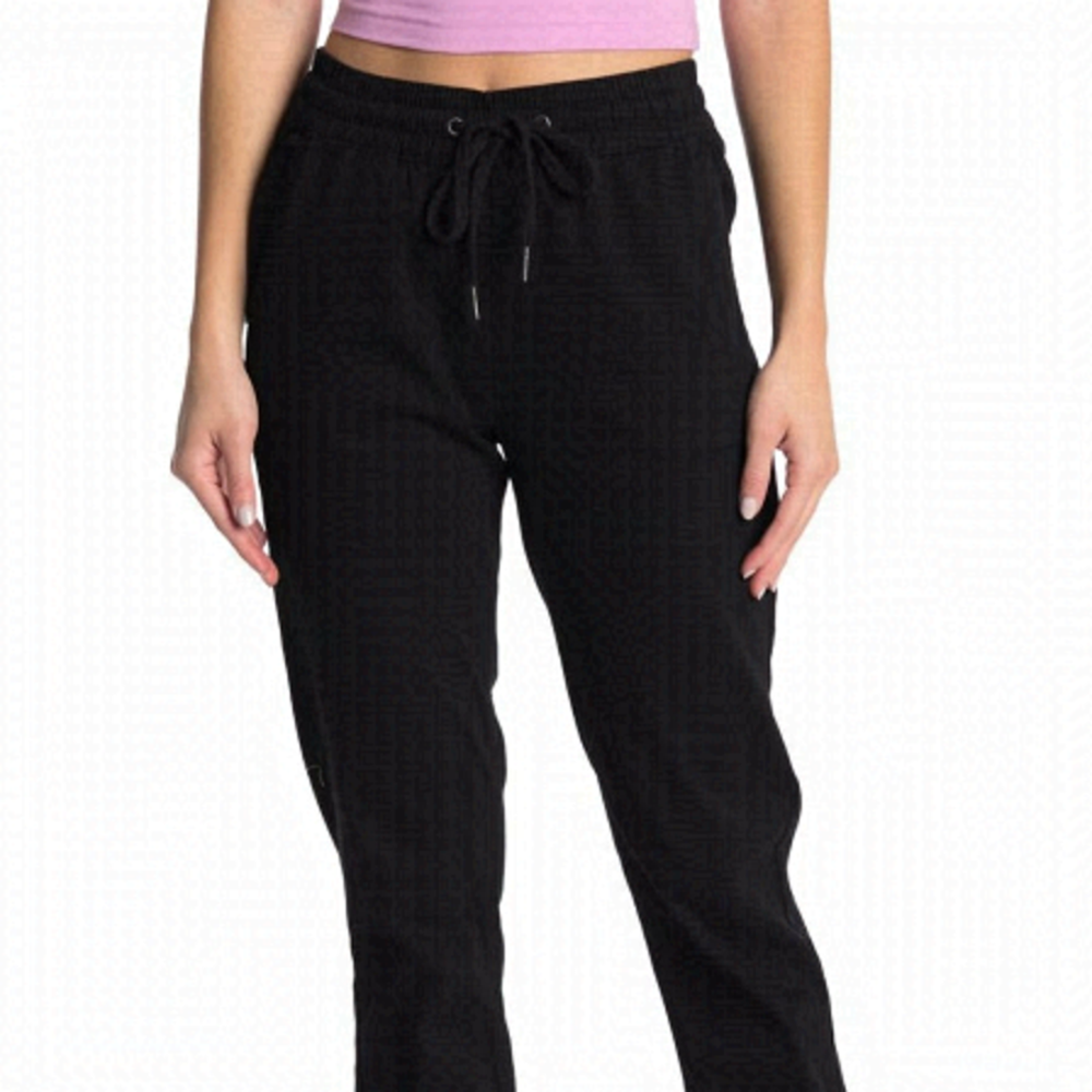 𝅺RDI Bnwot Waffle Joggers New Stretch Drawstring Black Pants